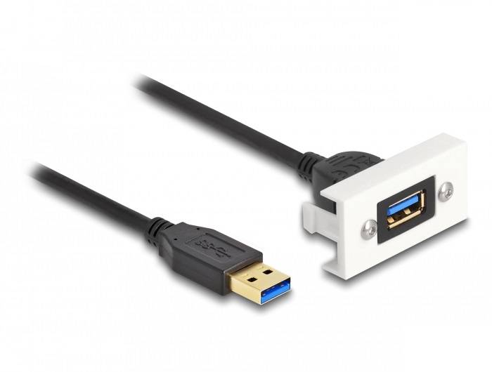 Delock Easy 45 - 1 m - USB A - USB A - USB 3.2 Gen 1 (3.1 Gen 1) - 5000 Mbit/s --1