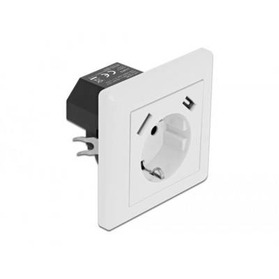 Delock 11473 Einbau-Steckdose mit USB-Ladeausgang Weiß-0