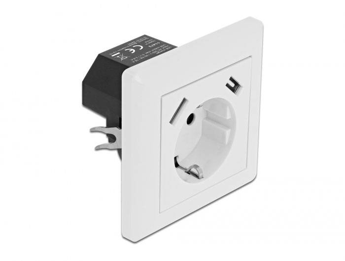 Delock 11473 Einbau-Steckdose mit USB-Ladeausgang Weiß-1