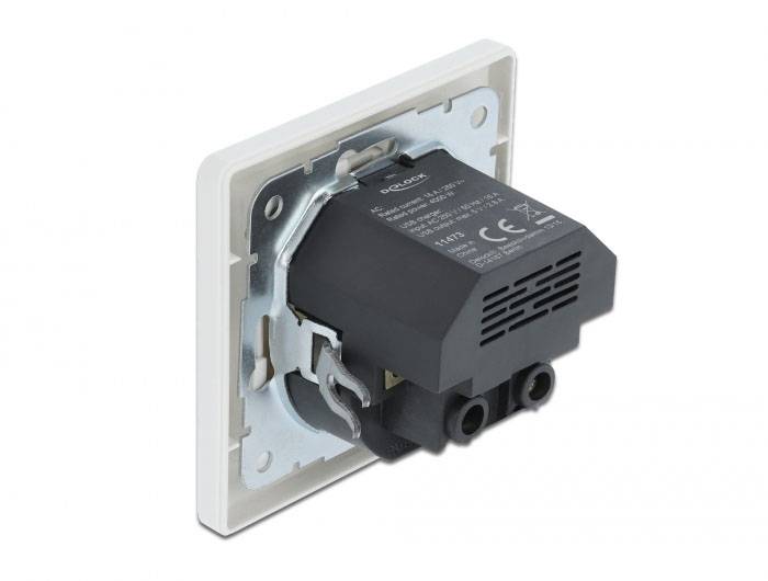 Delock 11473 Einbau-Steckdose mit USB-Ladeausgang Weiß-2