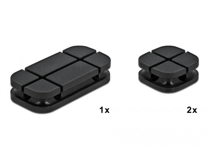 Delock Kabel-Halteclips Silikon Schwarz (B x H) 24 mm x 10 mm 1 Set 18331-1