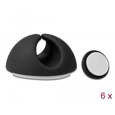 Delock Kabel-Halteclips Thermoplast Schwarz (Ø x H) 6.5 mm x 15 mm 6 St. 18342-4