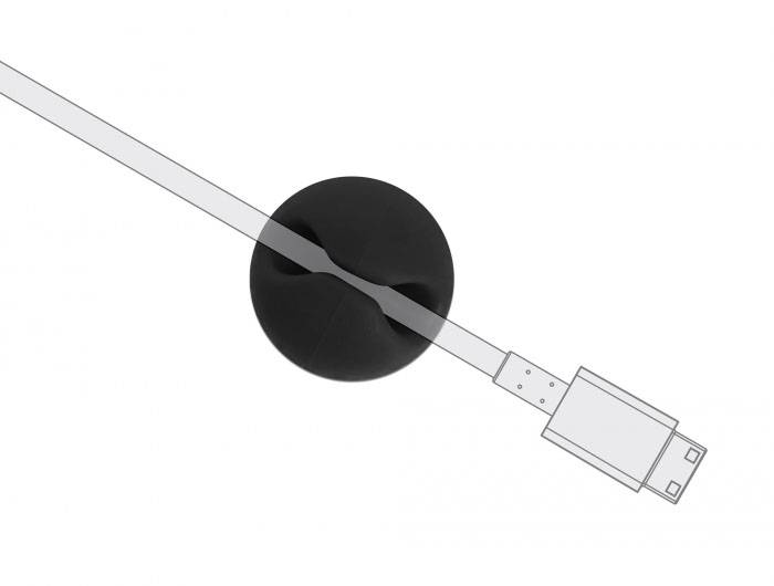 Delock Kabel-Halteclips Thermoplast Schwarz (B x H) 15 mm x 10 mm 10 St. 18343-2