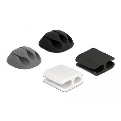 Thumbnail - Delock Kabel-Halteclips Kunststoff Schwarz, Grau 4 St. 18394
