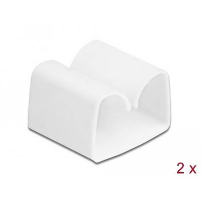 Delock Kabel-Halteclips Kunststoff Weiß 2-fach (Ø x H) 15 mm x 21 mm 2 St. 18395-1