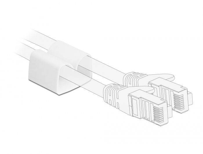 Delock Kabel-Halteclips Kunststoff Weiß 2-fach (Ø x H) 15 mm x 21 mm 2 St. 18395-2