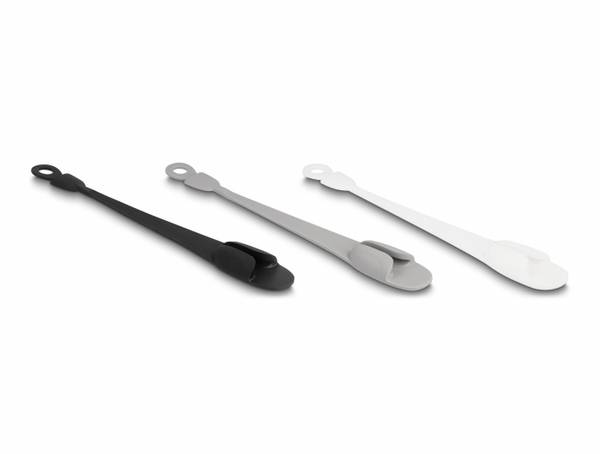 Delock Kabel-Halteclips Silikon Schwarz flexibel (L x B x H) 200 x 25 x 10 mm 1 Set  18427