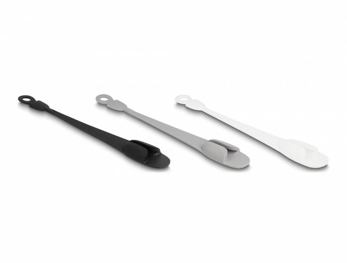 Delock Kabel-Halteclips Silikon Schwarz flexibel (L x B x H) 200 x 25 x 10 mm 1 Set 18427-1