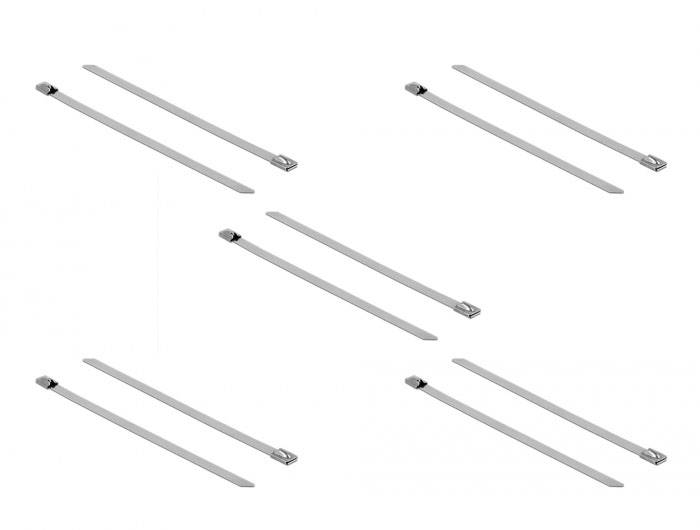 Delock 18771 Edelstahl-Kabelbinder Edelstahl 10 St.