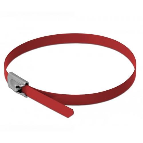 Delock 18780 Edelstahl-Kabelbinder Rot 10 St.