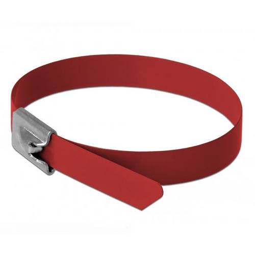 Delock 18782 Edelstahl-Kabelbinder Rot 10 St.