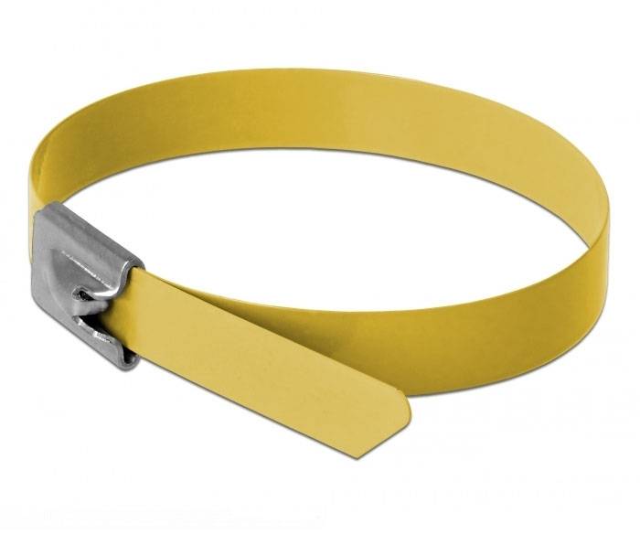 Delock 18789 Edelstahl-Kabelbinder Gelb 10 St.