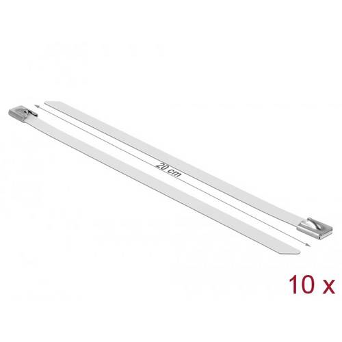 Delock 18821 Edelstahl-Kabelbinder Weiß 10 St.