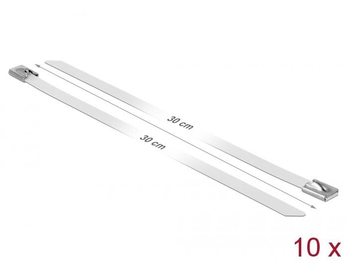 Delock 18822 Edelstahl-Kabelbinder Weiß 10 St.