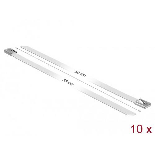 Delock 18824 Edelstahl-Kabelbinder Weiß 10 St.