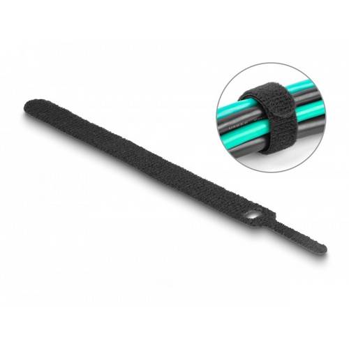 Delock Klettkabelbinder (L x B) 150 mm x 12 mm Schwarz 10 St.