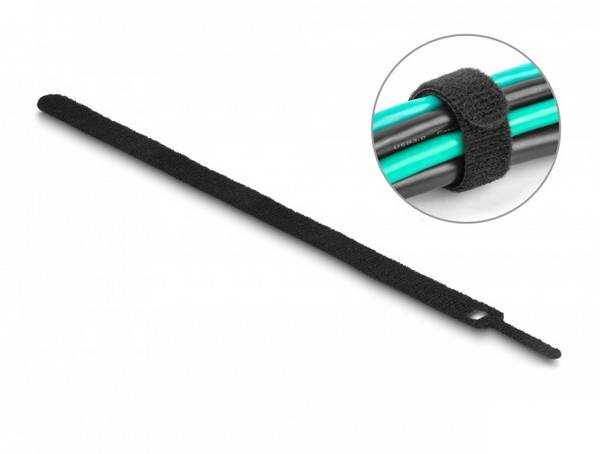 Delock   Klettkabelbinder   (L x B) 300 mm x 12 mm Schwarz 10 St.