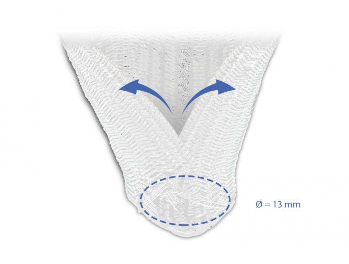 Delock 20808 20808 Geflechtschlauch Weiß Polyester 5 m 14 mm (max) 1 St.-3