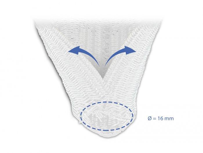 Delock 20809 20809 Geflechtschlauch Weiß Polyester 5 m 17 mm (max) 1 St.-3