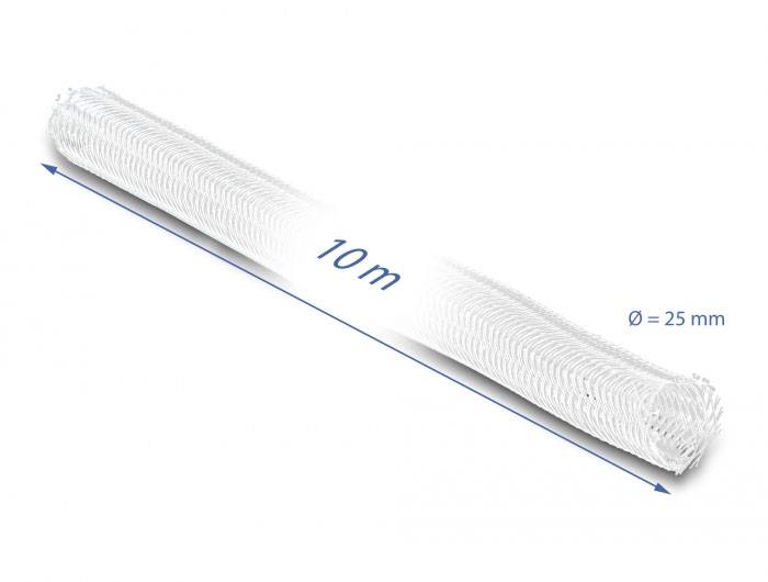Delock 20816 20816 Geflechtschlauch Weiß Polyester 10 m 26 mm (max) 1 St.-3