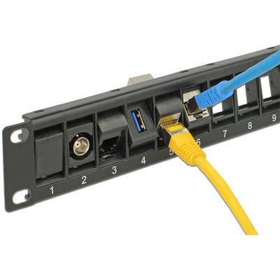 Delock 43340 Patch-Panel 483 mm (19") 1 HE Schwarz Unbestückt-2