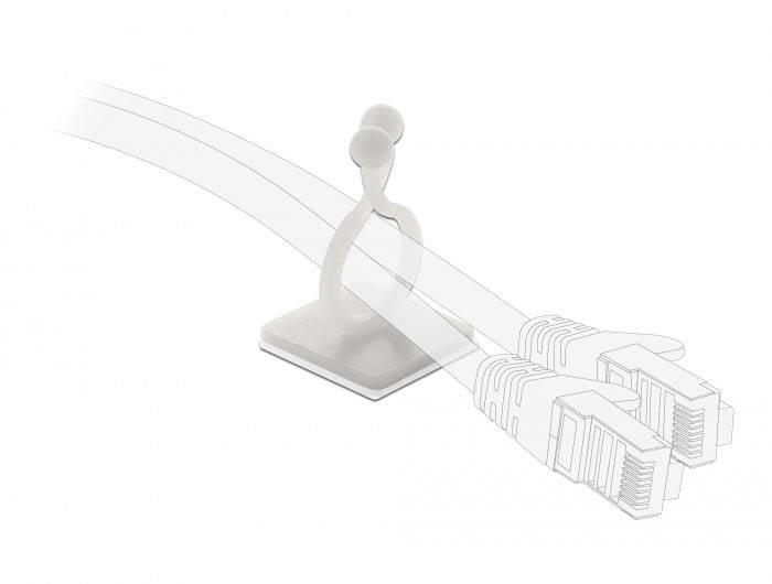Delock Kabel-Halteclips Nylon Transparent (L x B x H) 31.9 x 20 x 20 mm 10 St. 60175-3