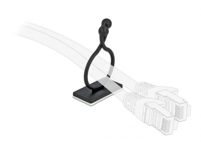 Delock Kabel-Halteclips Nylon Schwarz (B x H) 25.2 mm x 13 mm 10 St. 60176-3