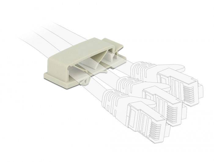 Delock Kabel-Halteclips Nylon Grau (L x B x H) 44.3 x 18.8 x 10 mm 10 St. 60186-4
