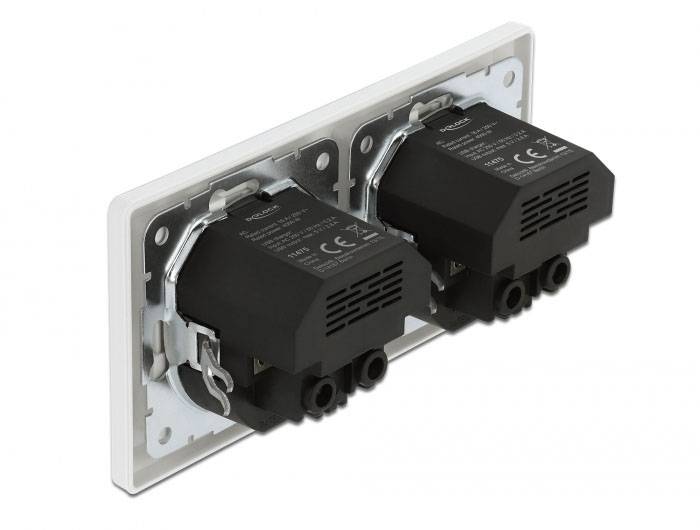 Delock 11475 Einbau-Steckdoseneinheit mit USB, ohne Kabel Weiß-2