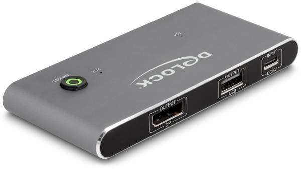 Delock 11487  USB-C® (USB 3.2 Gen 2) Umschalter DisplayPort® Tastatur, Maus 7680 x 4320 Pixel