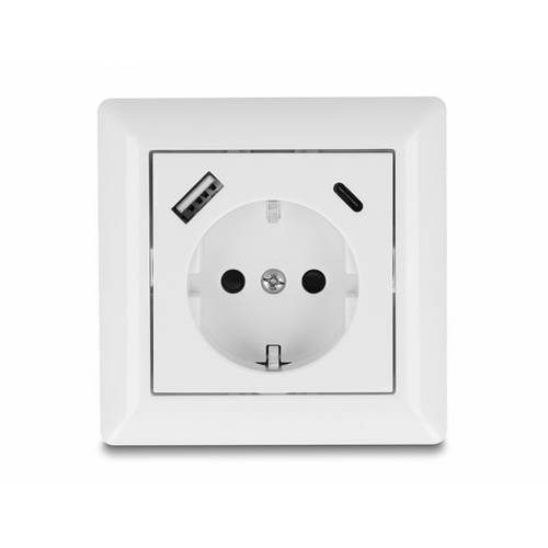 Thumbnail - Delock 11499 Einbau-Steckdose mit USB-C®, mit USB Weiß