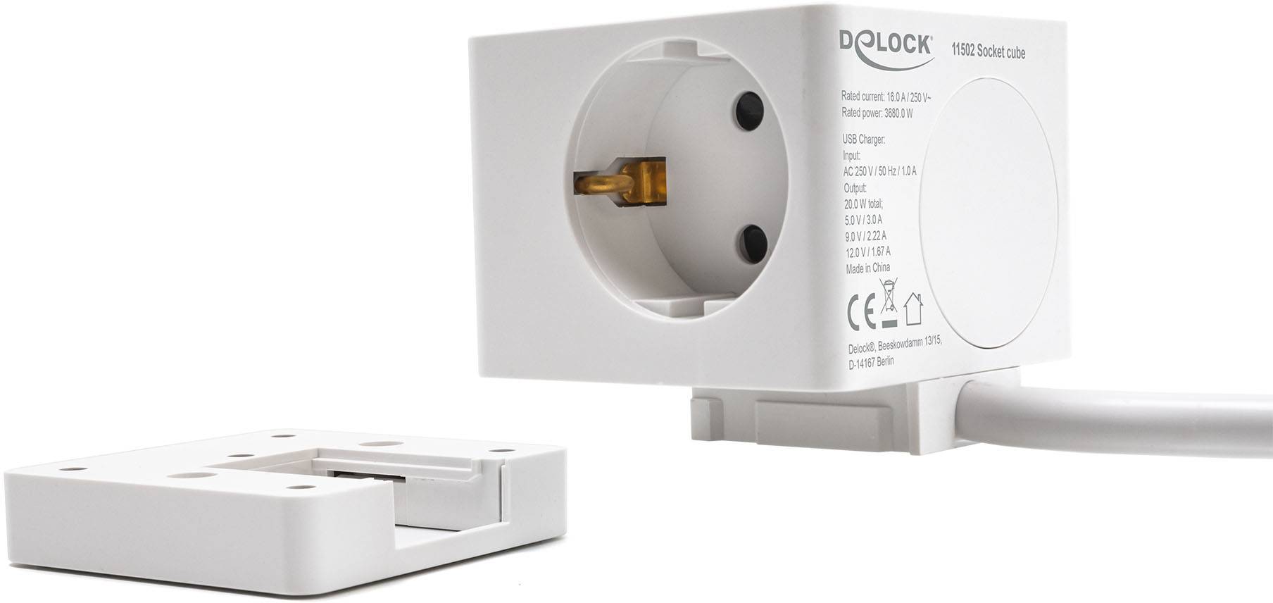 Delock 11502 Steckdosenwürfel Weiß 1 St.-9