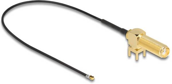 Delock WLAN-Antennen Anschlusskabel [1x SMA-Buchse - 1x IPEX-Stecker] 0.25 m Schwarz