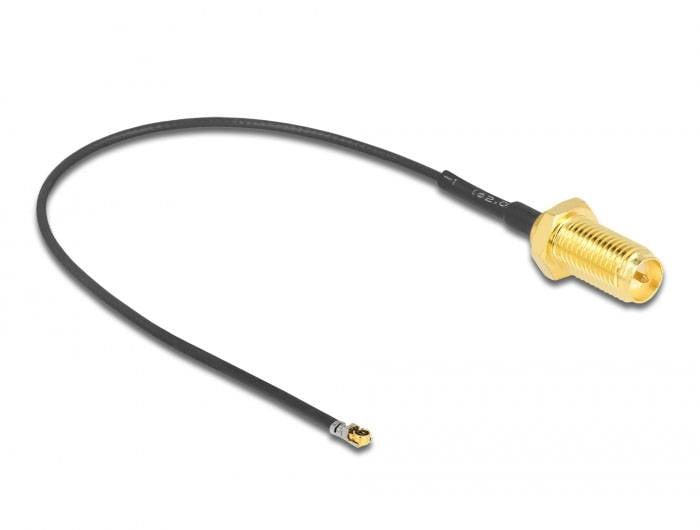 Delock WLAN-Antennen Anschlusskabel [1x RPSMA-Buchse - 1x IPEX-Stecker] 0.1 m Schwarz-0