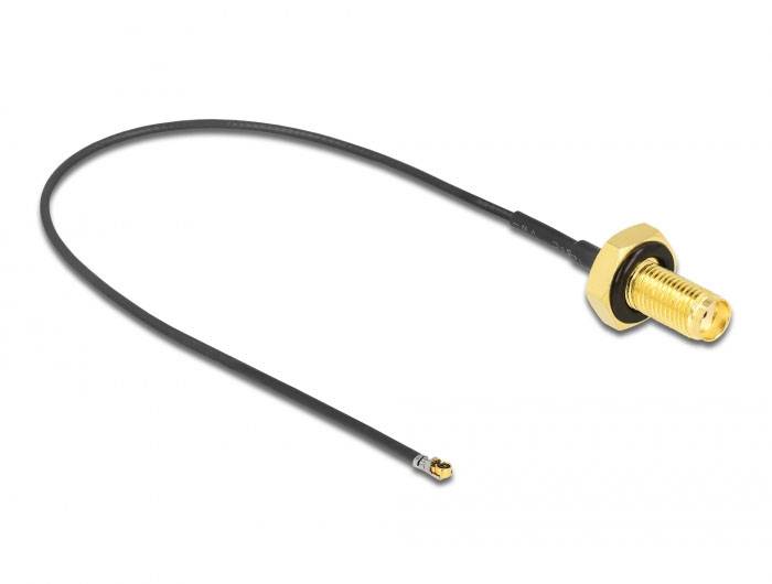 Delock WLAN-Antennen Anschlusskabel [1x SMA-Buchse - 1x IPEX-Stecker] 0.2 m Schwarz-1