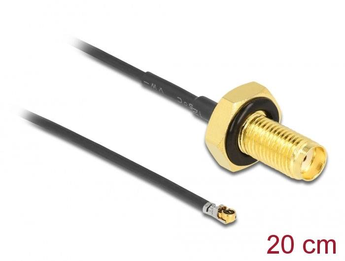 Delock WLAN-Antennen Anschlusskabel [1x SMA-Buchse - 1x IPEX-Stecker] 0.2 m Schwarz-2