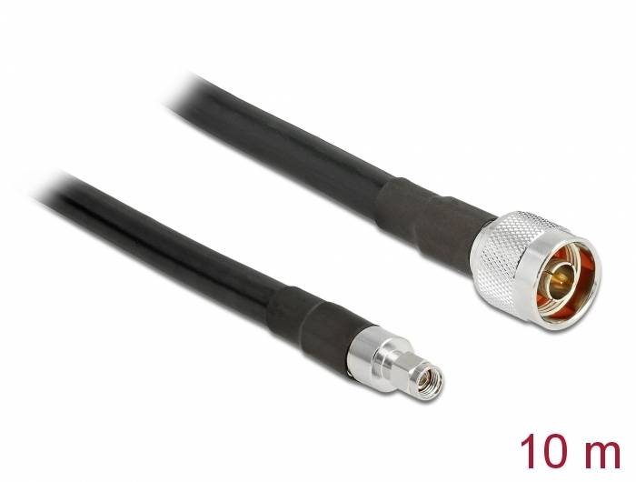 '10 m'-Antennenkabel mit Steckverbindern an beiden Enden, geeignet für die Signalübertragung.
