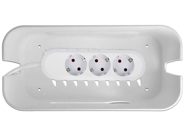 Delock Kabel-Box Kunststoff Grau, Weiß (L x B x H) 28.7 x 28.7 x 13.8 mm 1 St. 18290-4