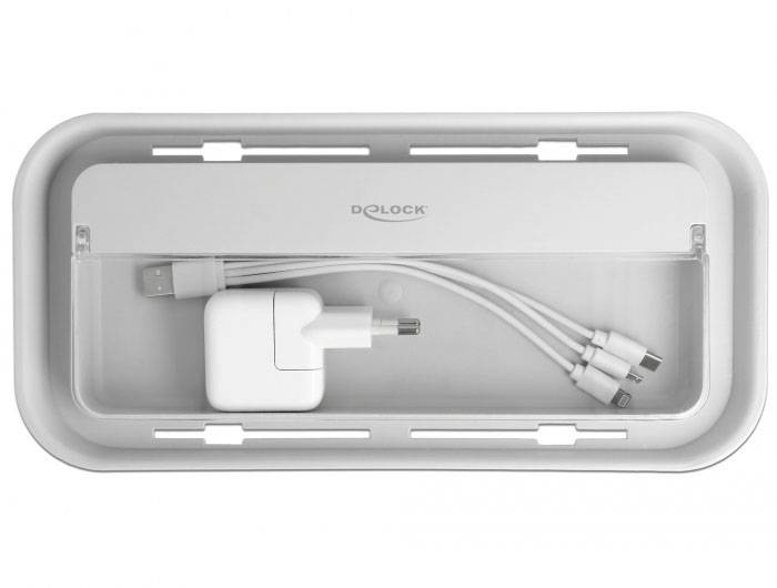 Delock Kabel-Box Kunststoff Grau, Weiß (L x B x H) 28.7 x 28.7 x 13.8 mm 1 St. 18290-6