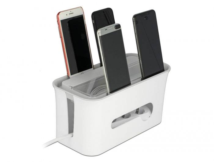 Delock Kabel-Box Kunststoff Grau, Weiß (L x B x H) 28.7 x 28.7 x 13.8 mm 1 St. 18290-7