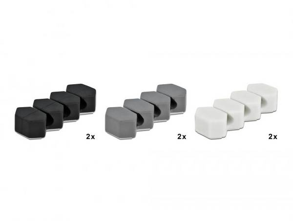 Delock Kabel-Halteclips Thermoplast Weiß, Grau, Schwarz (B x H) 21 mm x 12 mm 1 Set 18329