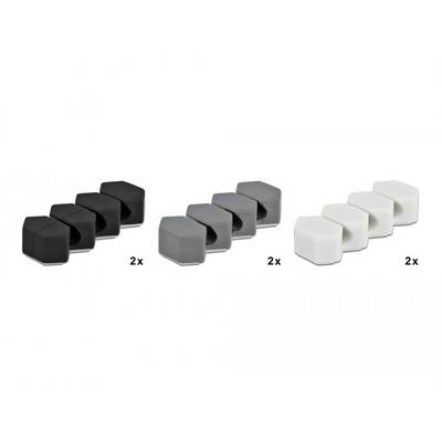 Delock Kabel-Halteclips Thermoplast Weiß, Grau, Schwarz (B x H) 21 mm x 12 mm 1 Set 18329-0