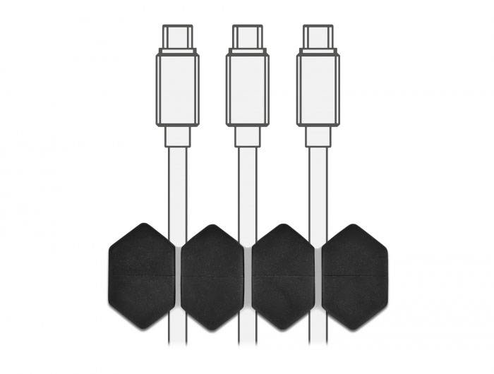 Delock Kabel-Halteclips Thermoplast Weiß, Grau, Schwarz (B x H) 21 mm x 12 mm 1 Set 18329-3