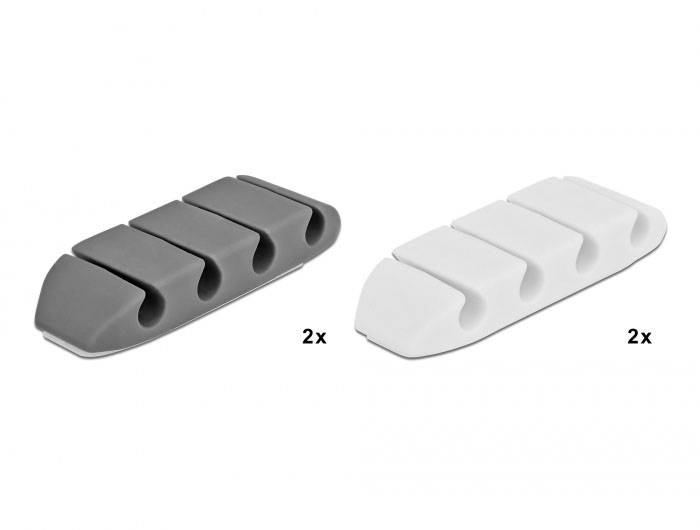Delock Kabel-Halteclips Thermoplast Weiß, Grau (B x H) 16 mm x 10 mm 1 Set 18330-1