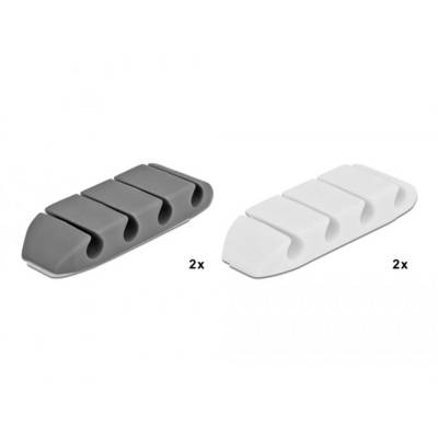 Delock Kabel-Halteclips Thermoplast Weiß, Grau (B x H) 16 mm x 10 mm 1 Set 18330-1