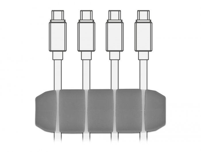 Delock Kabel-Halteclips Thermoplast Weiß, Grau (B x H) 16 mm x 10 mm 1 Set 18330-3