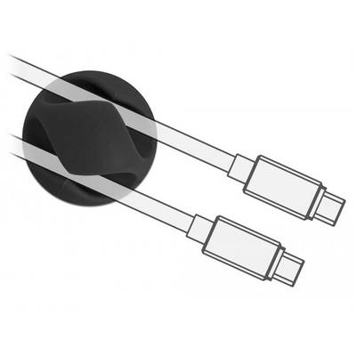 Delock Kabel-Halteclips Thermoplast Schwarz (B x H) 29 mm x 15 mm 6 St. 18344-2