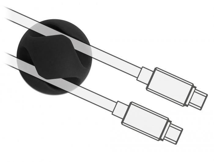 Delock Kabel-Halteclips Thermoplast Schwarz (Ø x H) 4 mm x 12 mm 10 St. 18345-2