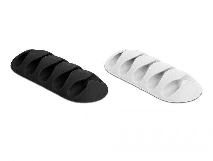 Delock Kabel-Halteclips Thermoplast Schwarz, Weiß flexibel (Ø x H) 5 mm x 15 mm 1 Set 18347-1