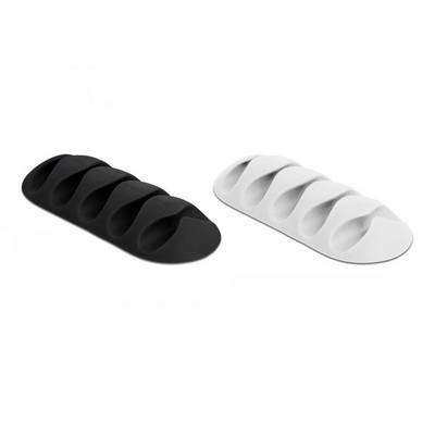 Delock Kabel-Halteclips Thermoplast Schwarz, Weiß flexibel (Ø x H) 5 mm x 15 mm 1 Set 18347-1